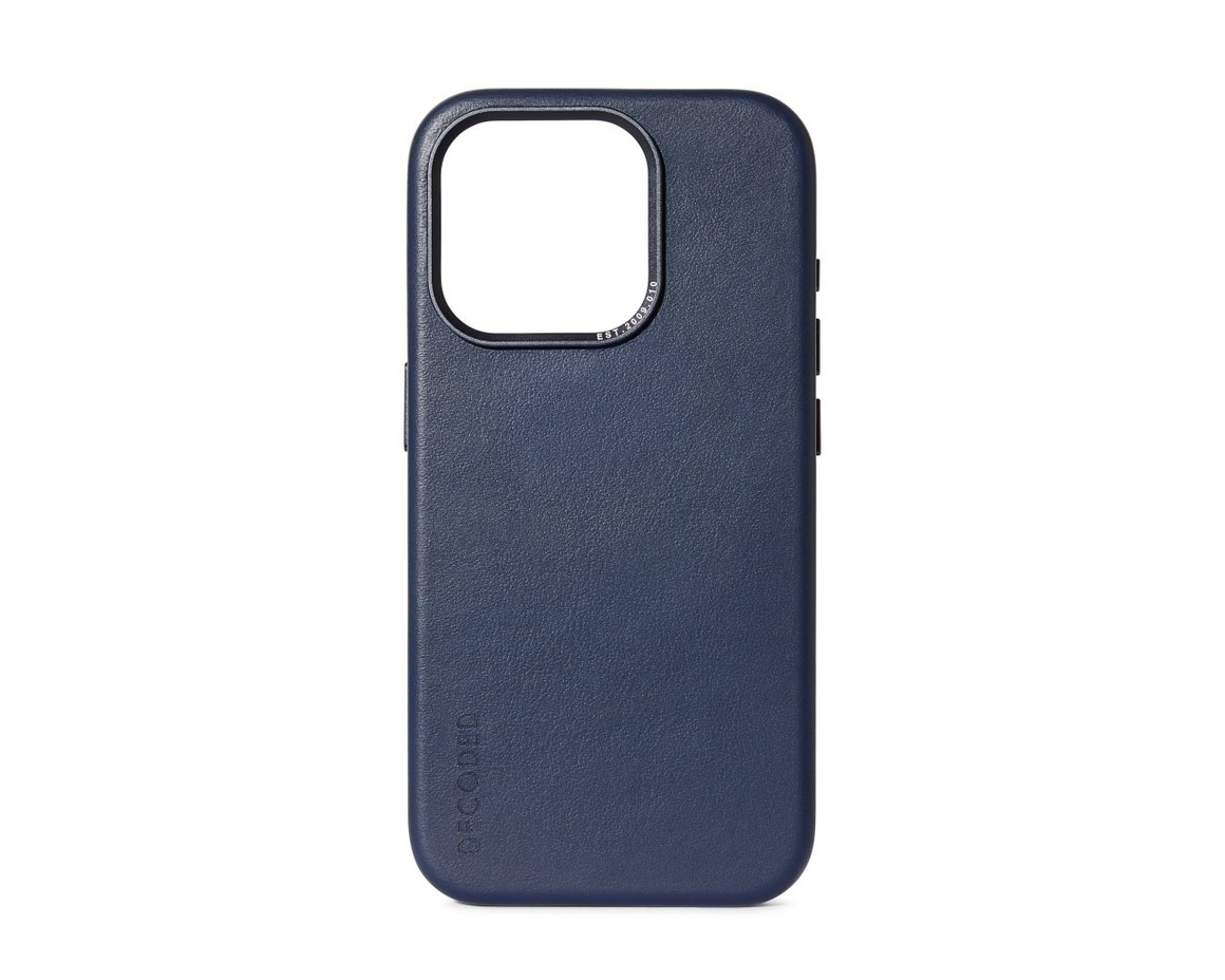 Decoded Leather Backcover för iPhone 15 True Navy