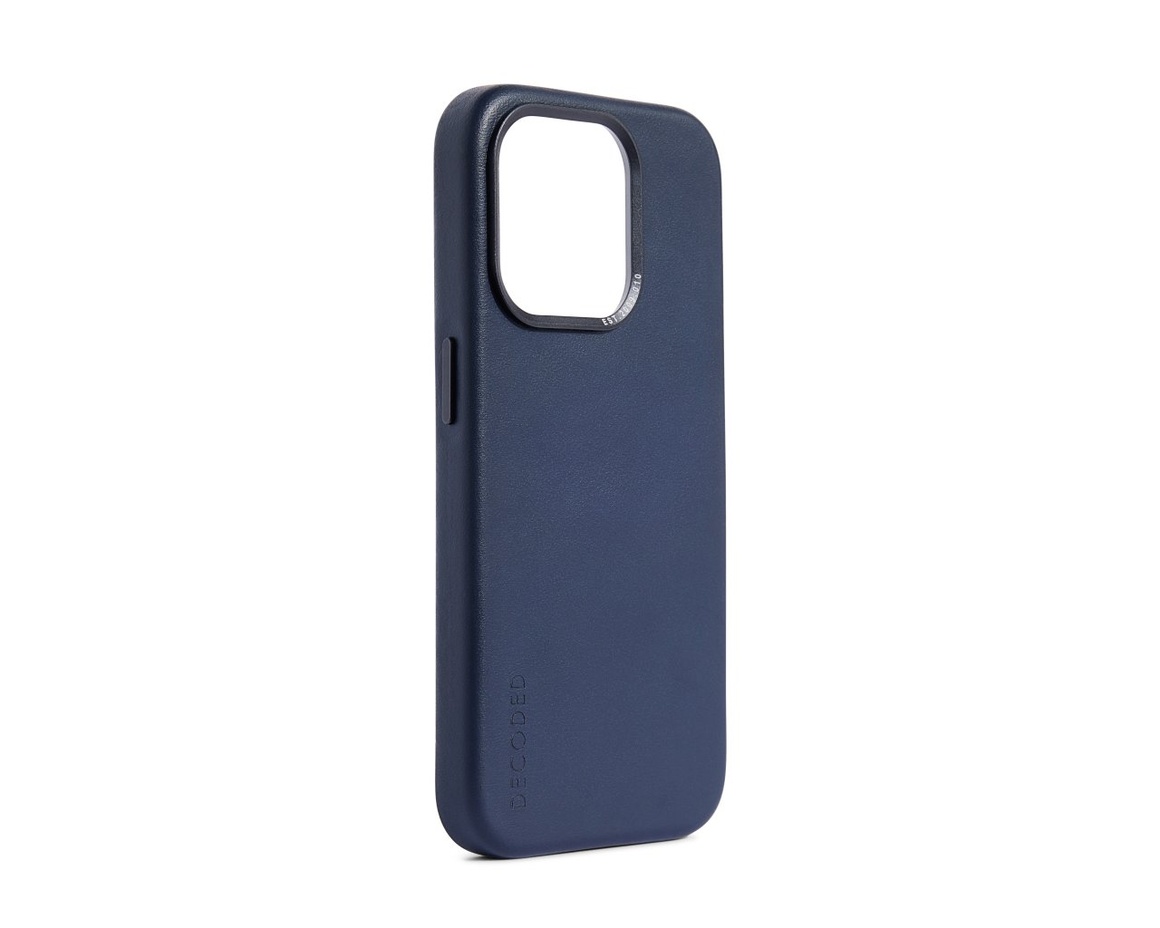 Decoded Leather Backcover för iPhone 15 True Navy