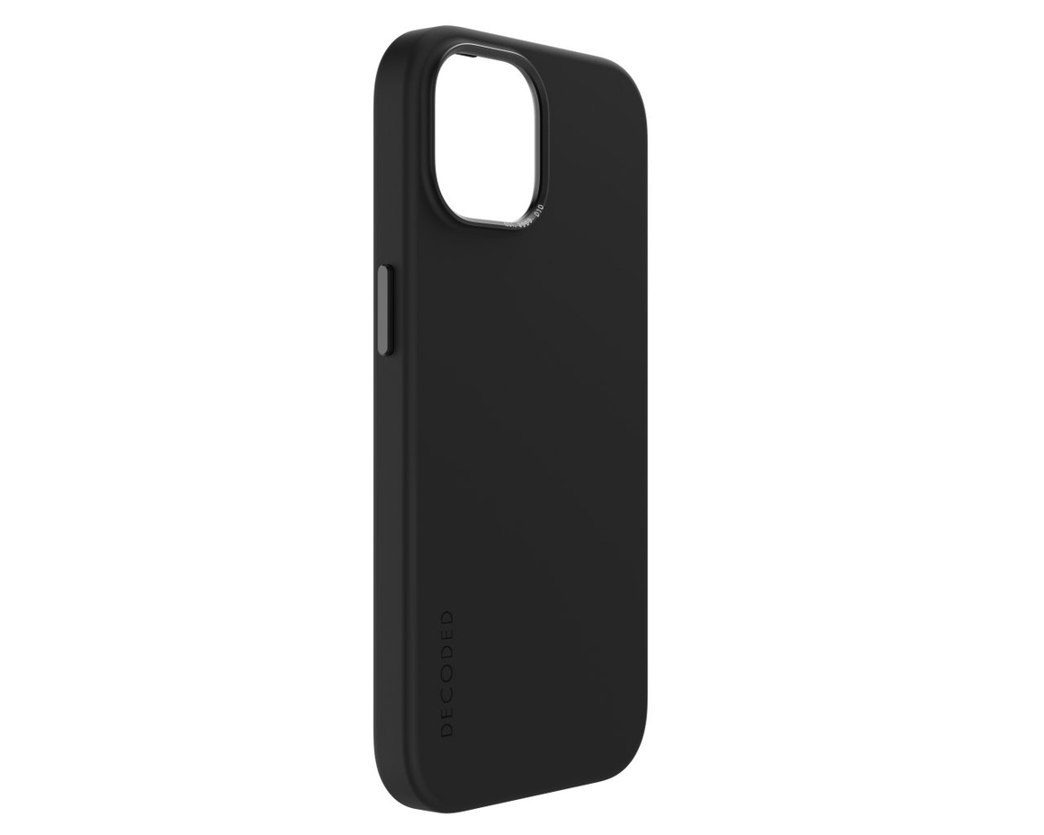 Decoded AntiMicrobial Silicone Backcover för iPhone 15 Pro Graphite