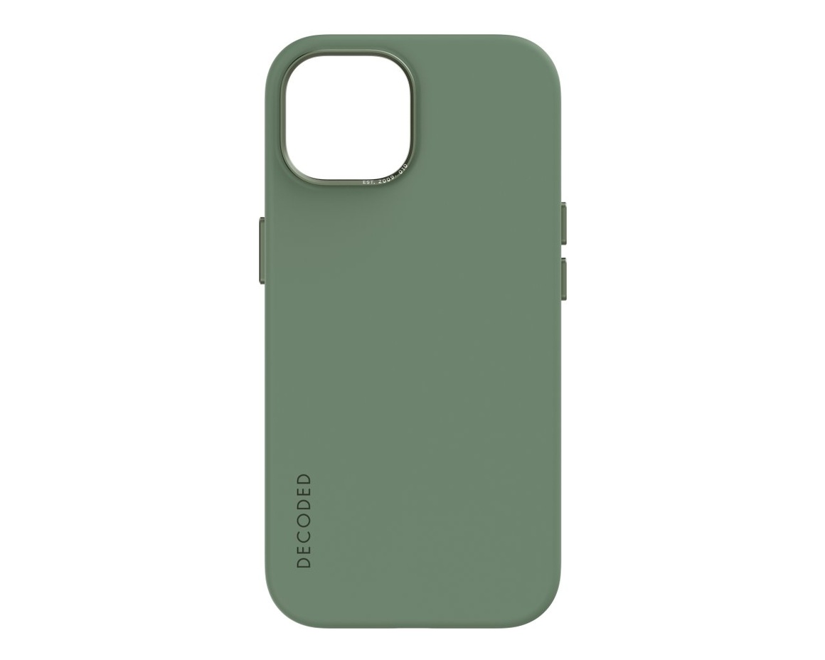 Decoded AntiMicrobial Silicone Backcover för iPhone 15 Pro Sage Leaf Green