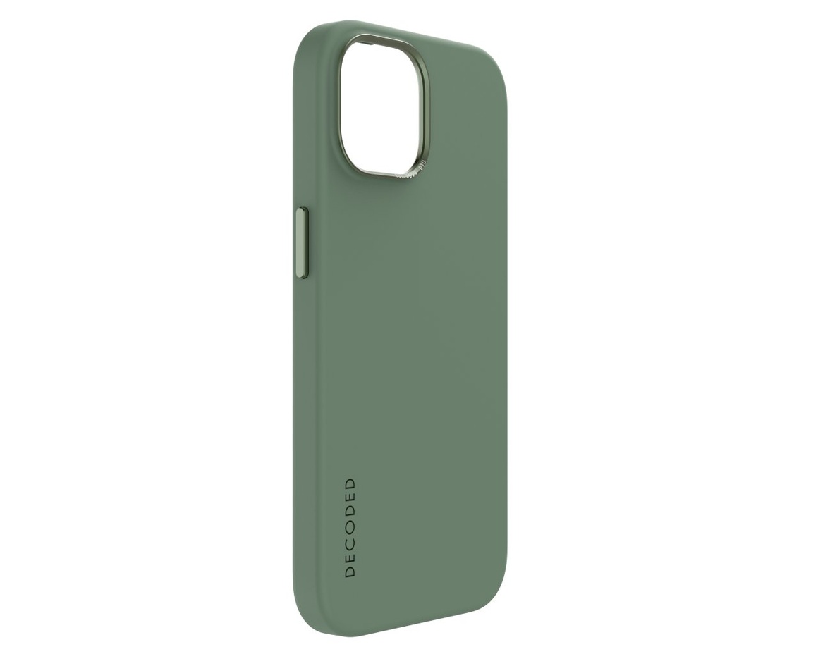 Decoded AntiMicrobial Silicone Backcover för iPhone 15 Sage Leaf Green