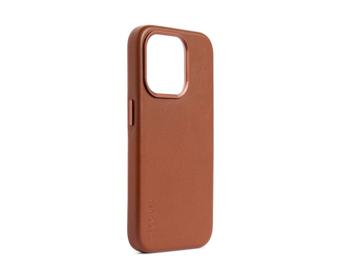 Decoded Leather Backcover för iPhone 15 Plus Tan