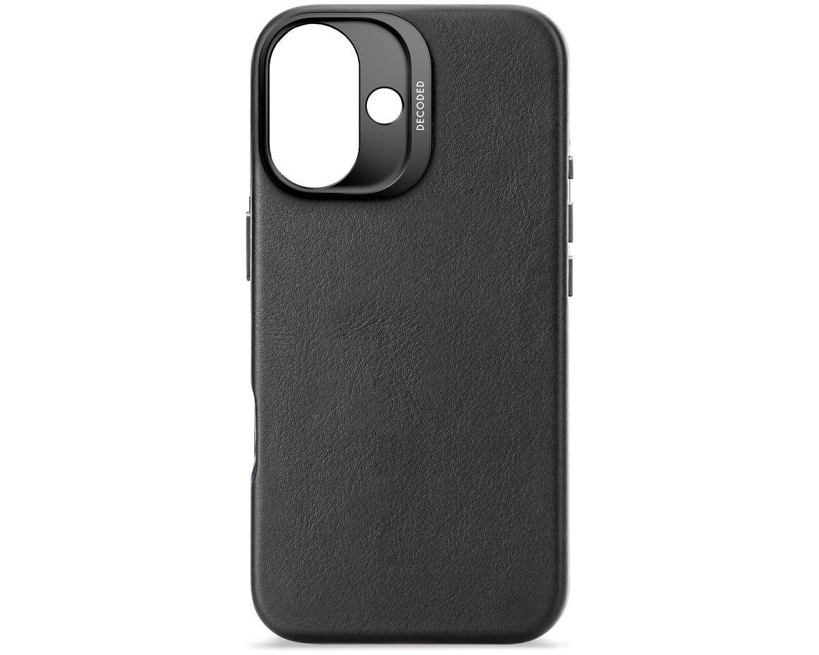 Decoded - Leather Backcover till iPhone 16 Svart