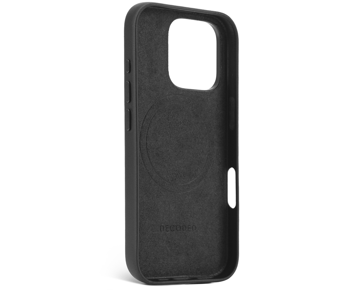 Decoded - Leather Backcover till iPhone 16 Pro Svart